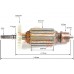 Ротор (Якорь) DeWalt (L-226 мм, D-54.5 мм, шлиц)